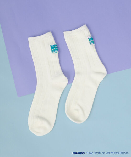 BIRTHDAY BAR バースデイバー mentos メントス ロゴ刺繍 ソックス (アイボリー) 靴下 23~25㎝ 拍卖
