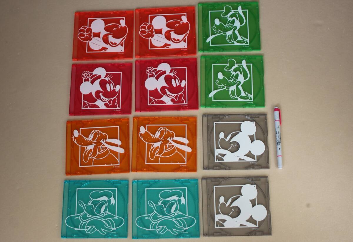 21-23■ディズニー■「CD / DVD 1枚入れ用ケース」12枚【ミッキー、ミニー、プルート、グーフィー、ドナルド】拍卖