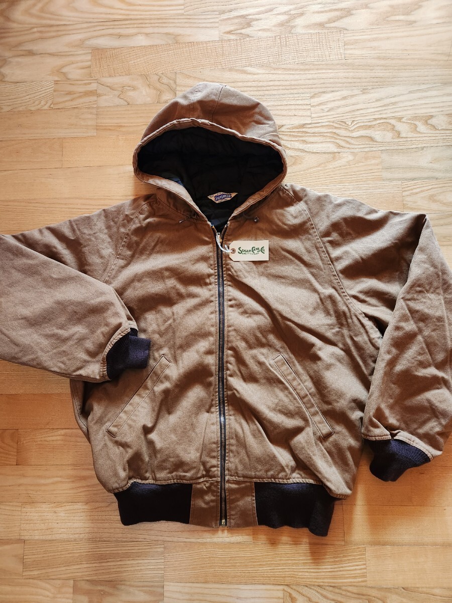 SALE!送料込★東洋 SUGARCANE シュガーケーンSC15610 COTTON DUCK PADDED WORK PARKA コットンダック パーカー 中綿ブルゾン キャメル XL拍卖