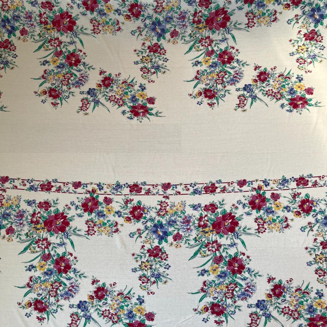 布地生地3m no2795薄手カットソー花柄白色拍卖