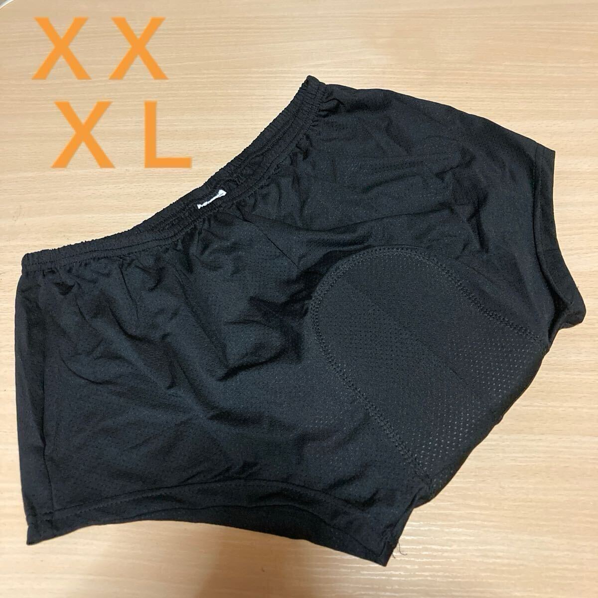 ☆ 新品!! サイクルショートインナーパンツ 3Dパッド付き XXXLサイズ ブラック × オレンジ ☆拍卖