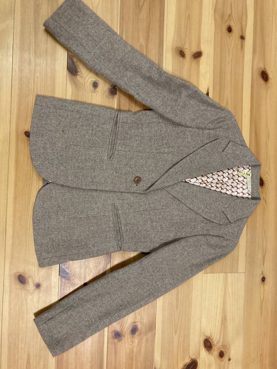 NICE CLAUP ナイスクラップ ジャケット レディース ブラウン 裏地が犬柄で可愛い 上着 長袖 クリーニング済み拍卖