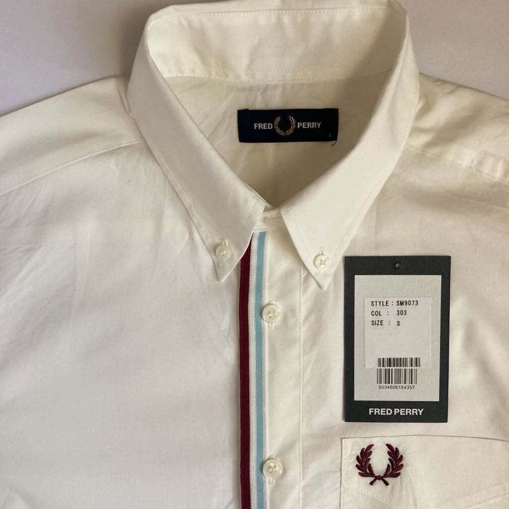 【美品】フレッドペリー☆メンズ半袖シャツ☆生成り色☆サイズS拍卖