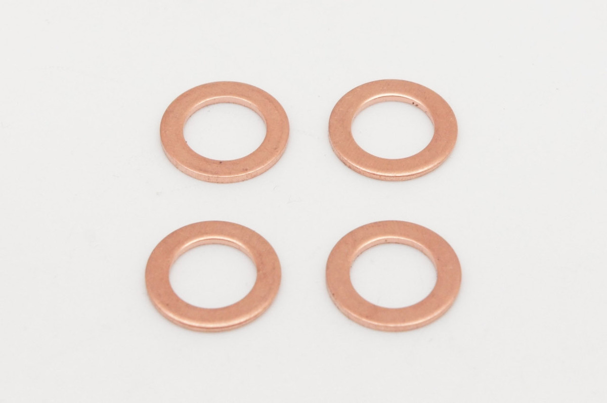 銅ワッシャー 内径6mm 4枚 ブレーキホースガスケット・パッキン 4枚拍卖