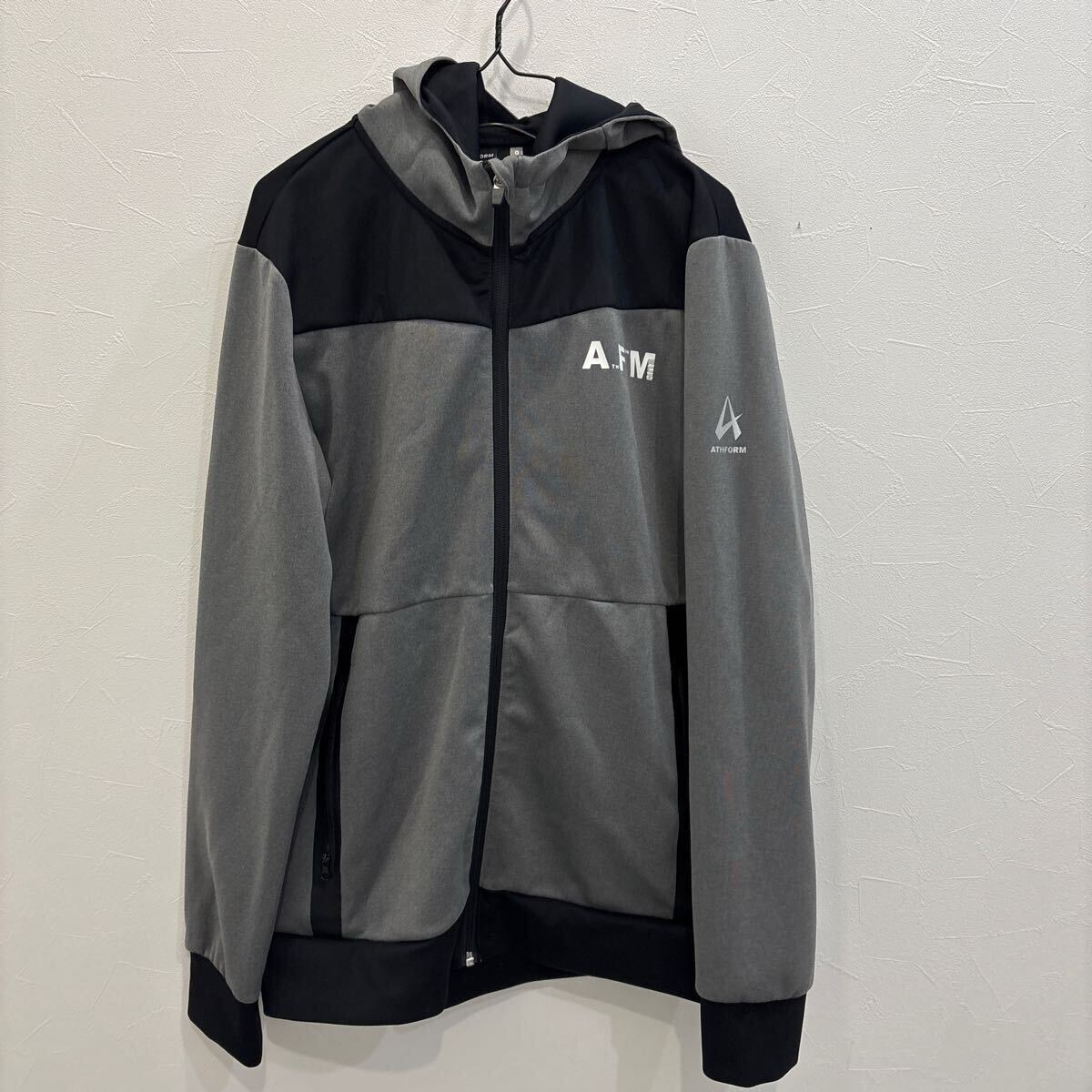 QY325 ATHFORM パーカー ジップアップ 長袖 グレー メンズO拍卖