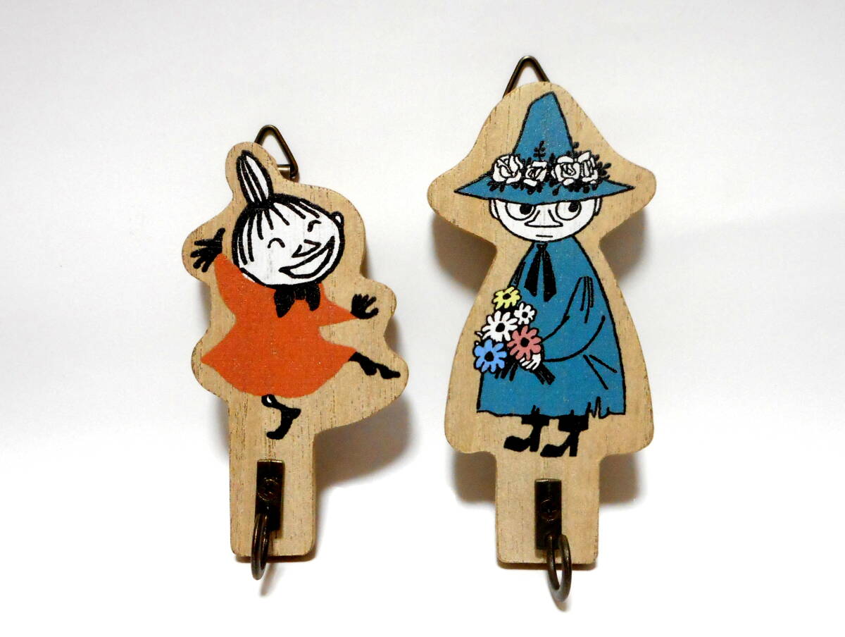 ムーミン MOOMIN サリュ salut! コラボ 木製 壁掛け 鍵収納ラック フック 2種セット スナフキン リトルミイ拍卖