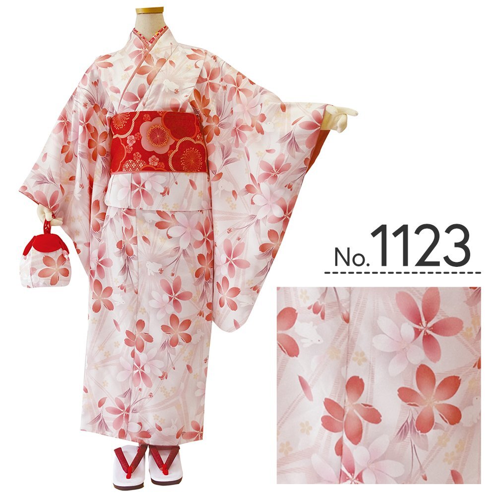 ■RK(リョウコキクチ)■ジュニア 着物 おでかけ用 9点セット jk-53 (№1123・140cm) 【子供用 こども 女の子 お正月】拍卖