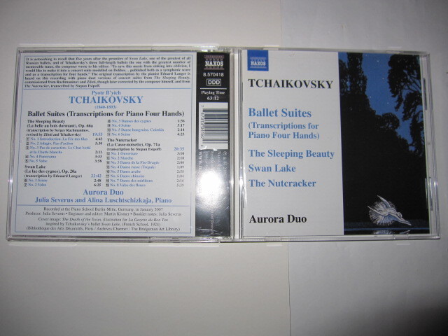 チャイコフスキー:バレエ組曲(4 手のためのピアノ編曲版) オーロラ・デュオ NAXOS拍卖