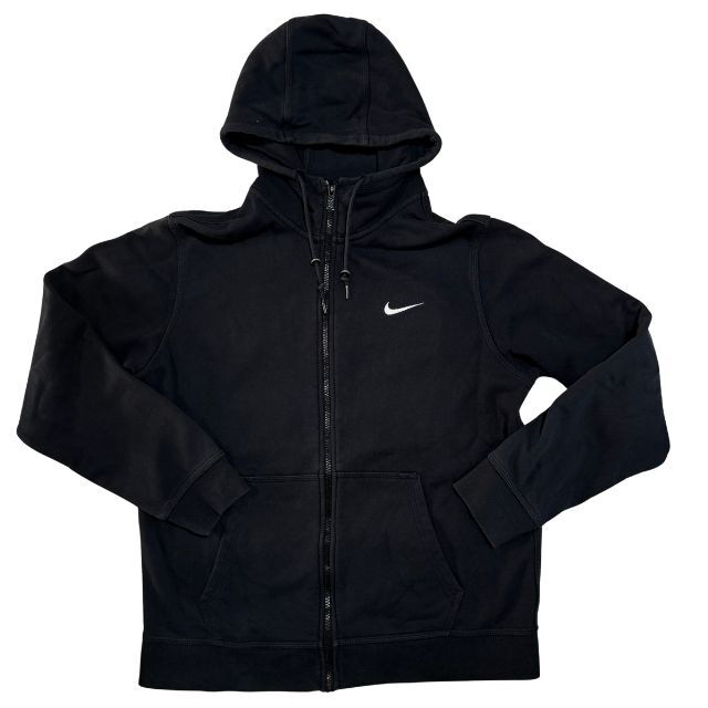 ナイキ ジップアップパーカー 刺繍 スウォッシュ ワンポイント ブラック NIKE フーディー スウェット トレーナー ロゴジッパー 雅瀬975拍卖