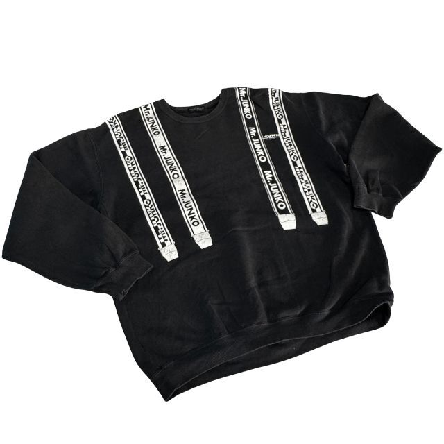 80s ミスタージュンコ コシノジュンコ ブラックスウェット トレーナー Mr.JUNKO ハイデザイン vintage オールド レトロ 当時物 雅瀬1050拍卖