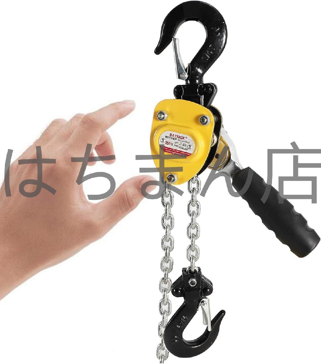 レバーホイスト 軽量化 小型 レバー式ブロック 揚程 1.5m 手動式レバー 荷締機 倉庫/工場/ステージ/建物用(0.25T)拍卖