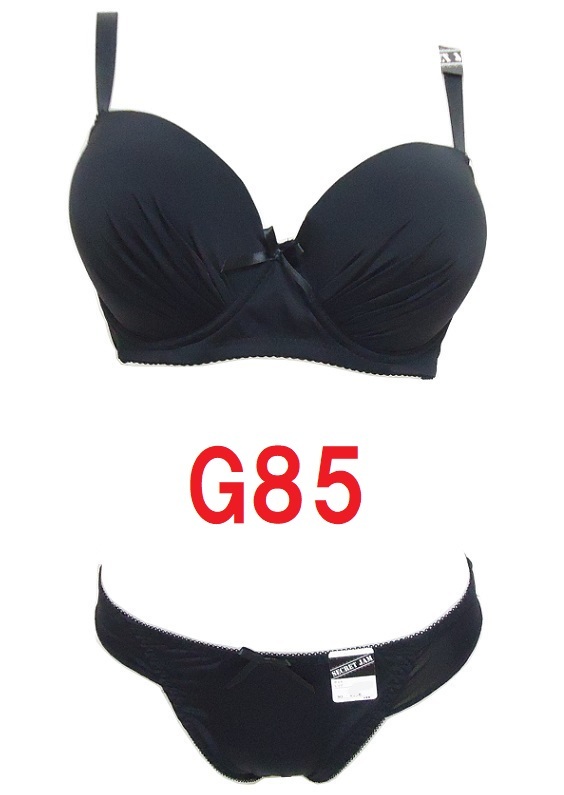 G85/LL・クロ◆シームレスブラジャー&ショーツ◆補正下着◆  【大きいサイズ】【入手困難】 新品拍卖