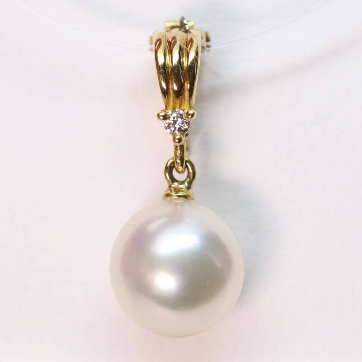 田崎真珠 K18 パール×ダイヤ ネックレストップ アコヤ/24-2926S拍卖