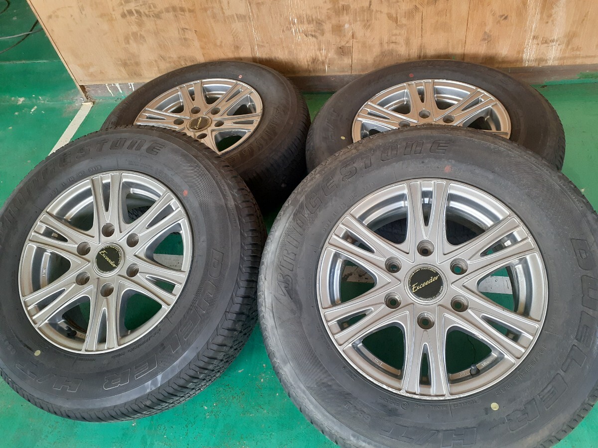 200系ハイエース外し 社外アルミ 15×6J +33 6穴 139.7 4本 195/80R15 96S ブリヂストン 2019年製拍卖