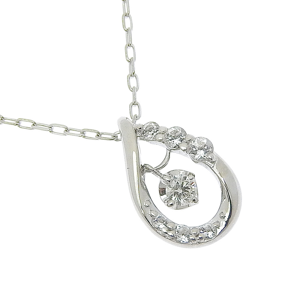 4℃ ヨンドシー ティアドロップ 2018年クリスマス限定 ネックレス K10ホワイトゴールド 約1.4g レディース【I180224032】中古拍卖