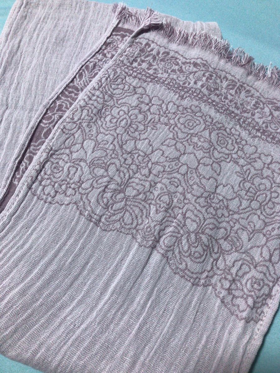 コットンマフラー☆綿マフラー☆首巻☆薄紫色系☆冷房対策に☆拍卖