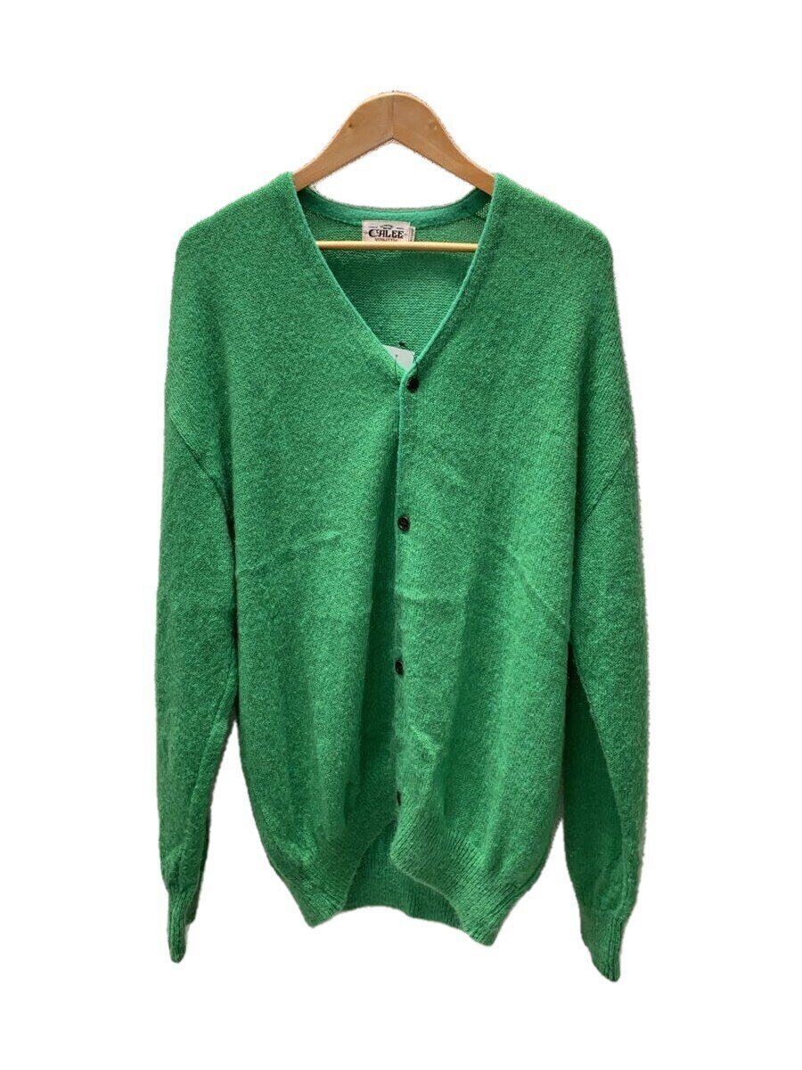 CALEE◆モヘア混/カーディガン(厚手)/XL/ナイロン/GRN/無地//拍卖