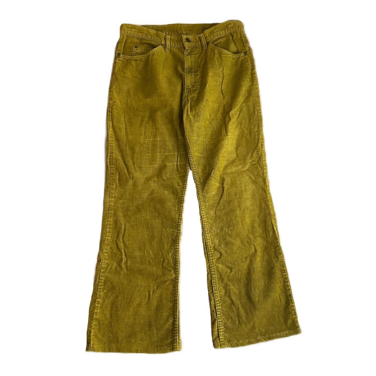 70s 80s 517 リーバイス フレア ベルボトム 646 コーズ コーデュロイ ヴィンテージ ビンテージ レアカラー TALON タロンジップ イエロー拍卖
