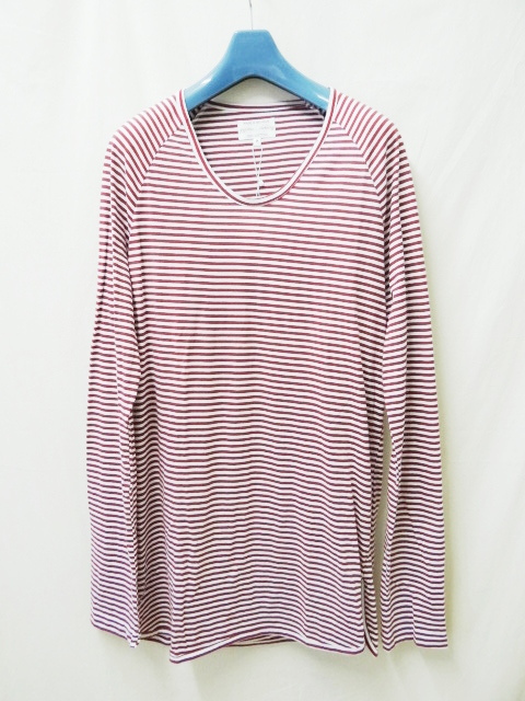 PYJAMA CLOTHING ピジャマクロージング 新品未使用 ホワイト/ボルドー  Sサイズ ベルギー製 LONG FIT TEE ST拍卖