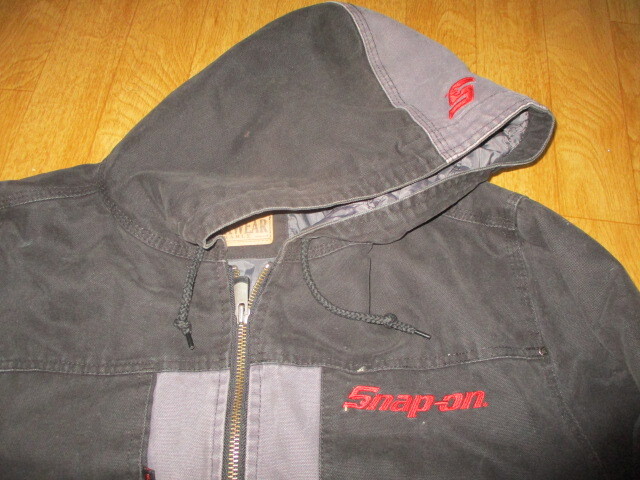 訳アリ・スナップオン 刺繍デカロゴ 厚手・防寒Gジャンデニムワークジャケット 中古 サイズL(LL相当相当) ツナギ拍卖