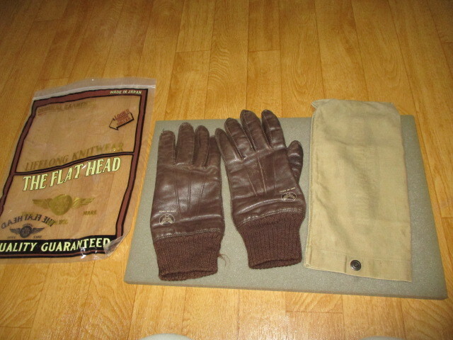 訳アリ・リアルマッコイズ A-10 レザーグローブ&ケース 美中古 81/2 フライトジャケット・バズリクソンズ拍卖