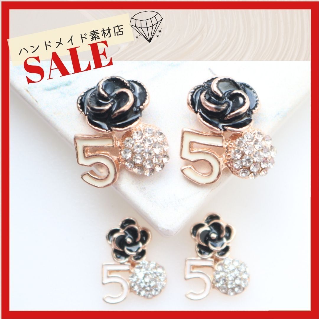 (4個) 貼り付け カメリア・ビジュー・5番・フラワー・ストーン カボション デコパーツ 花 バラ パーツ 材料 資材 アクセサリー 金属 拍卖