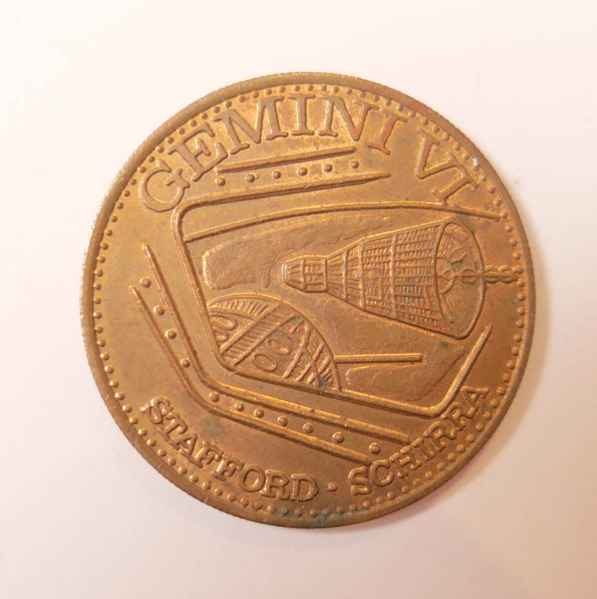 海外コイン★GEMINI Ⅳ 1965 アメリカ ジェミニ6号 記念メダル 銅 径26mm 6.8g拍卖