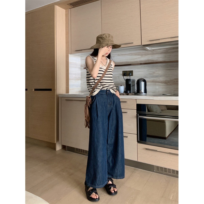 ◆レディース ワイドパンツ デニム ビッグシルエット ガウチョパンツ シンプル 定番拍卖