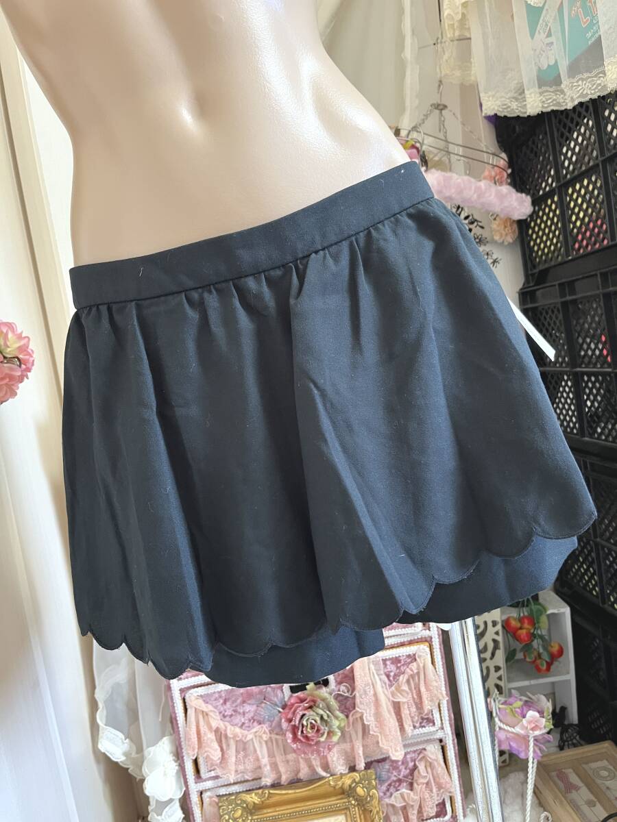 レディースMサイズ:サンエーインターナショナル【ジル・スチュアート】スカパン*キュロットスカートパンツ:黒拍卖