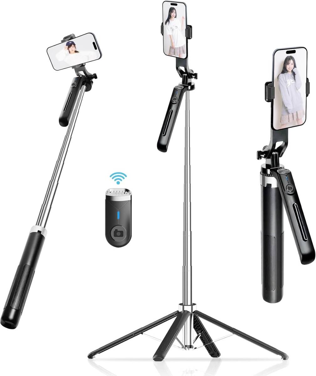 【新品】 スマホ 三脚 自撮り棒 スマホスタンド【設計強化180cm & 充電式リモコン】 1/4ネジ付き 自撮り棒 長い セルカ棒 360°回転拍卖