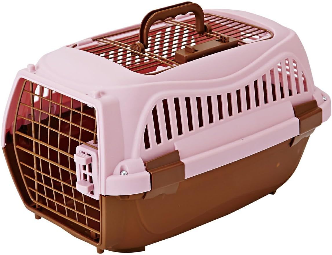 【新品】 ペティオ (Petio) 2ドア スマイルキャリー ブラック ペット用 ピンク サイズ:51L x 33W x 30H cm拍卖