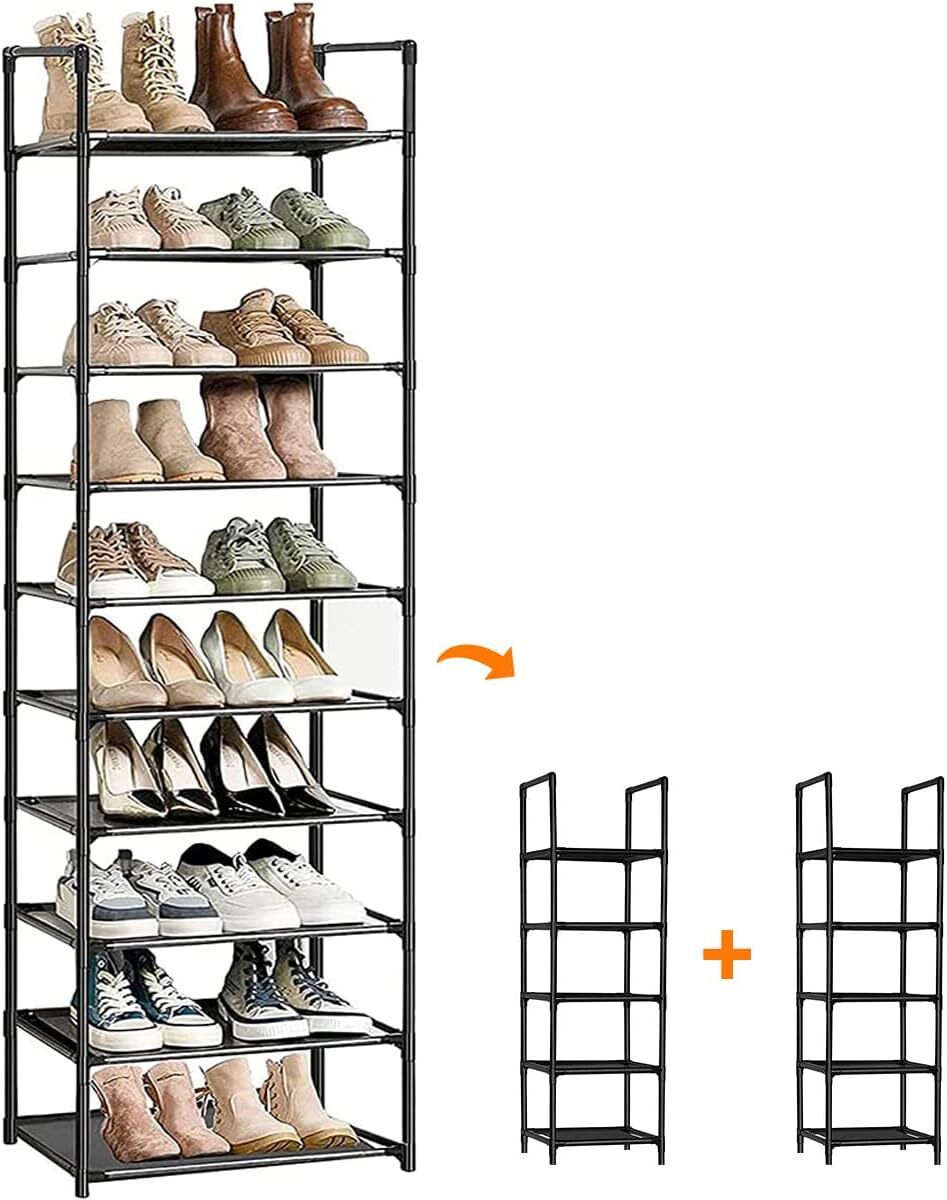 【新品】 シューズラック 10段 靴収納 靴棚 18-20足 下駄箱 省スペース シューズボックス スリム 玄関に靴を効率収納 靴入れ拍卖