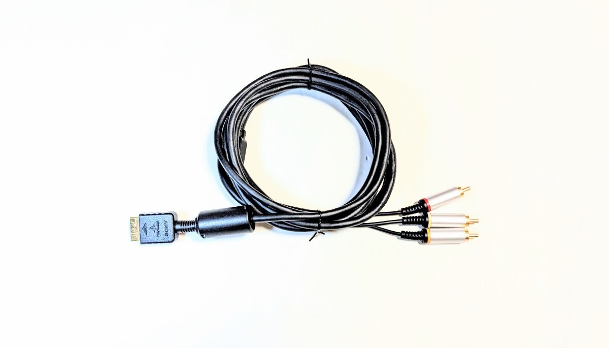 出力確認・清掃済み★SONY/ソニー 純正 PlayStation用 「ステレオAV・金メッキ端子ケーブル」 PS1・PS2・PS3対応拍卖