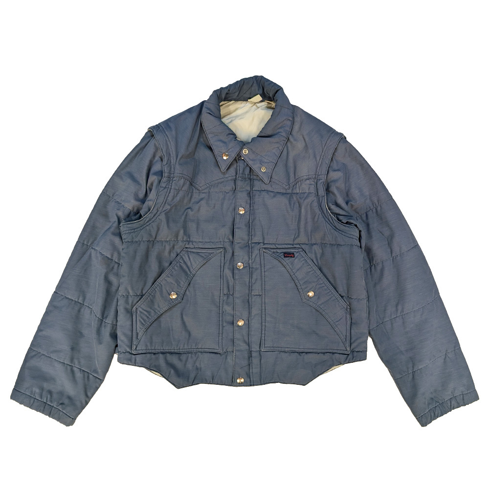 【値下げ】80's vintage ラングラー Wrangler 中綿ジャケット design jacket ポケット付き USA製 袖取り外し可能【D】拍卖