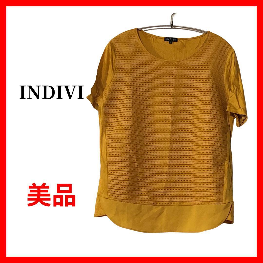INDIVI インディヴィ ブラウス メッシュ 半袖 Tシャツ レディース B666拍卖