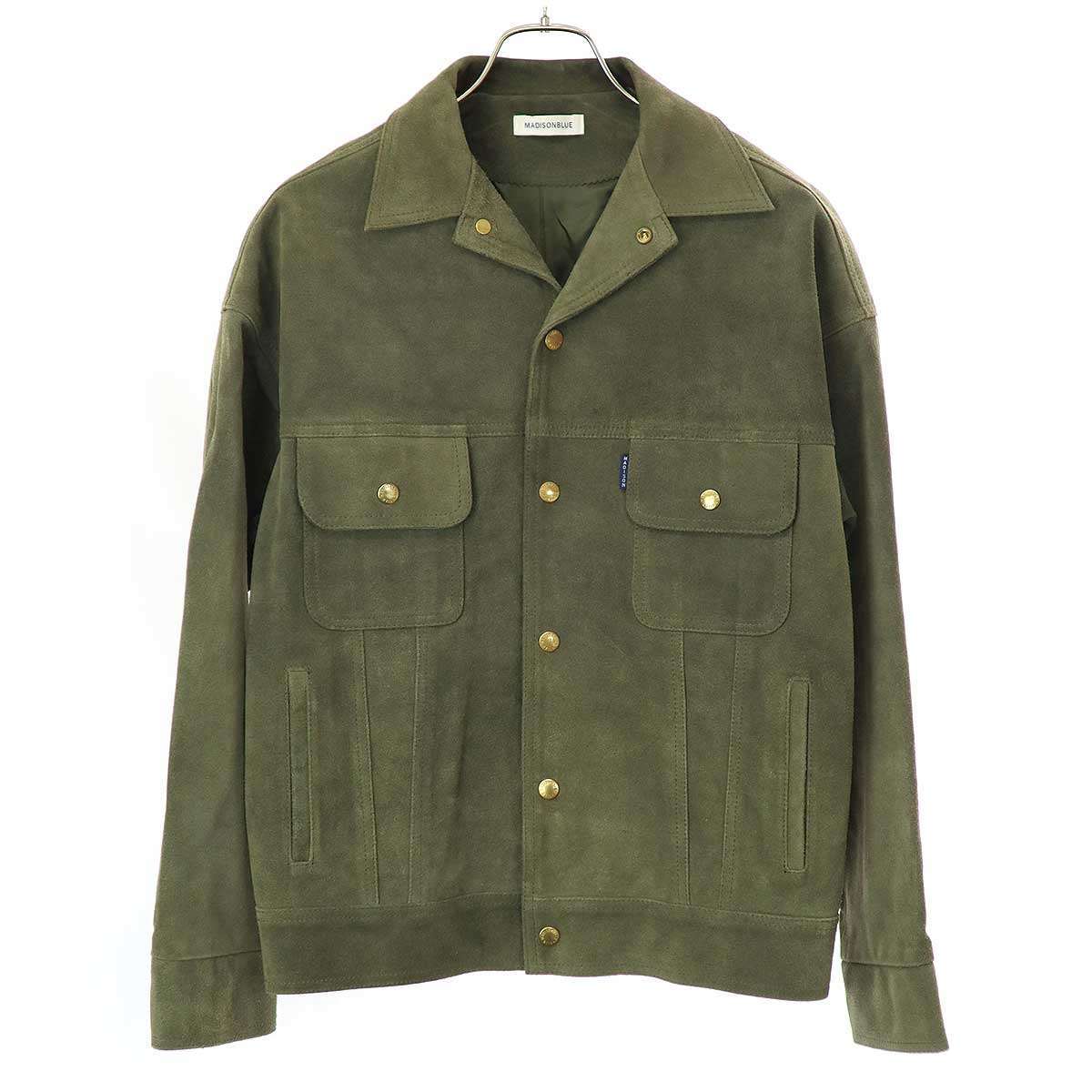 MADISON BLUE マディソンブルー 16SS カウレザースウェードジャケット MB161-1001 カーキ 00(XS) ITYR51K10O0G拍卖
