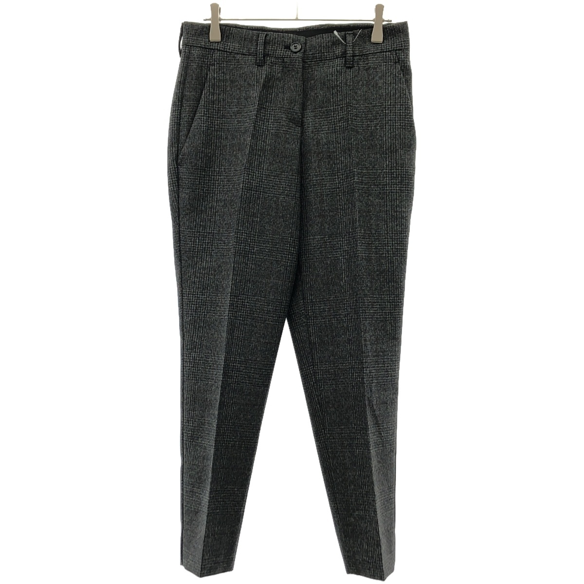 miu miu ミュウミュウ ウールテーパードチェックスラックスパンツ MP521 R172 1N1N グレー 38 ITMG3UGUS4DW拍卖