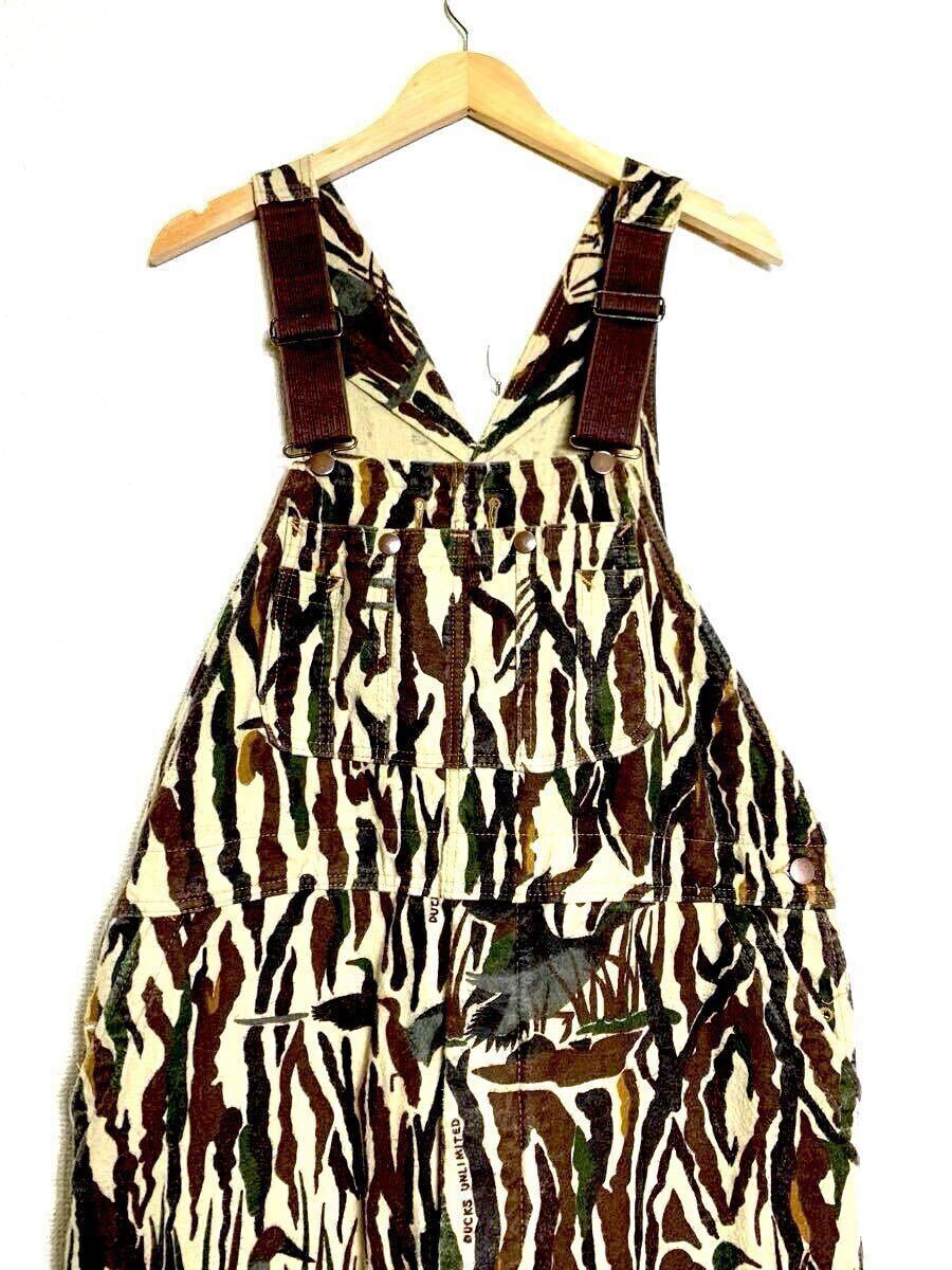 80s USA製 ビンテージ アニマルカモ シャモアクロス オーバーオール RATTLERS カモフラ サロペット/フレイム リアルツリー トライバルカモ拍卖