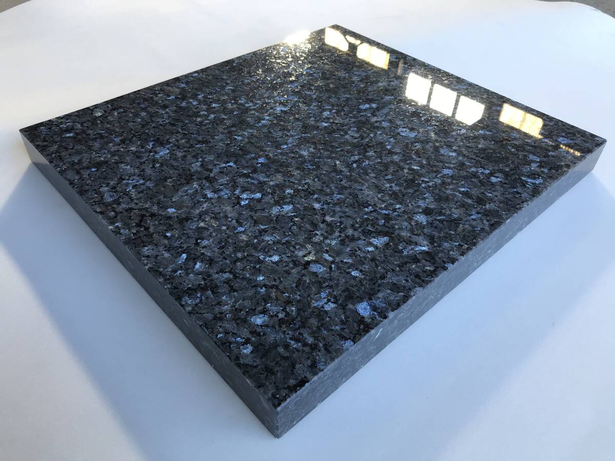 最高級 天然御影石【ブルーパール】オーディオボード ●450×400×39● 5面本磨き 特価 送料無料拍卖