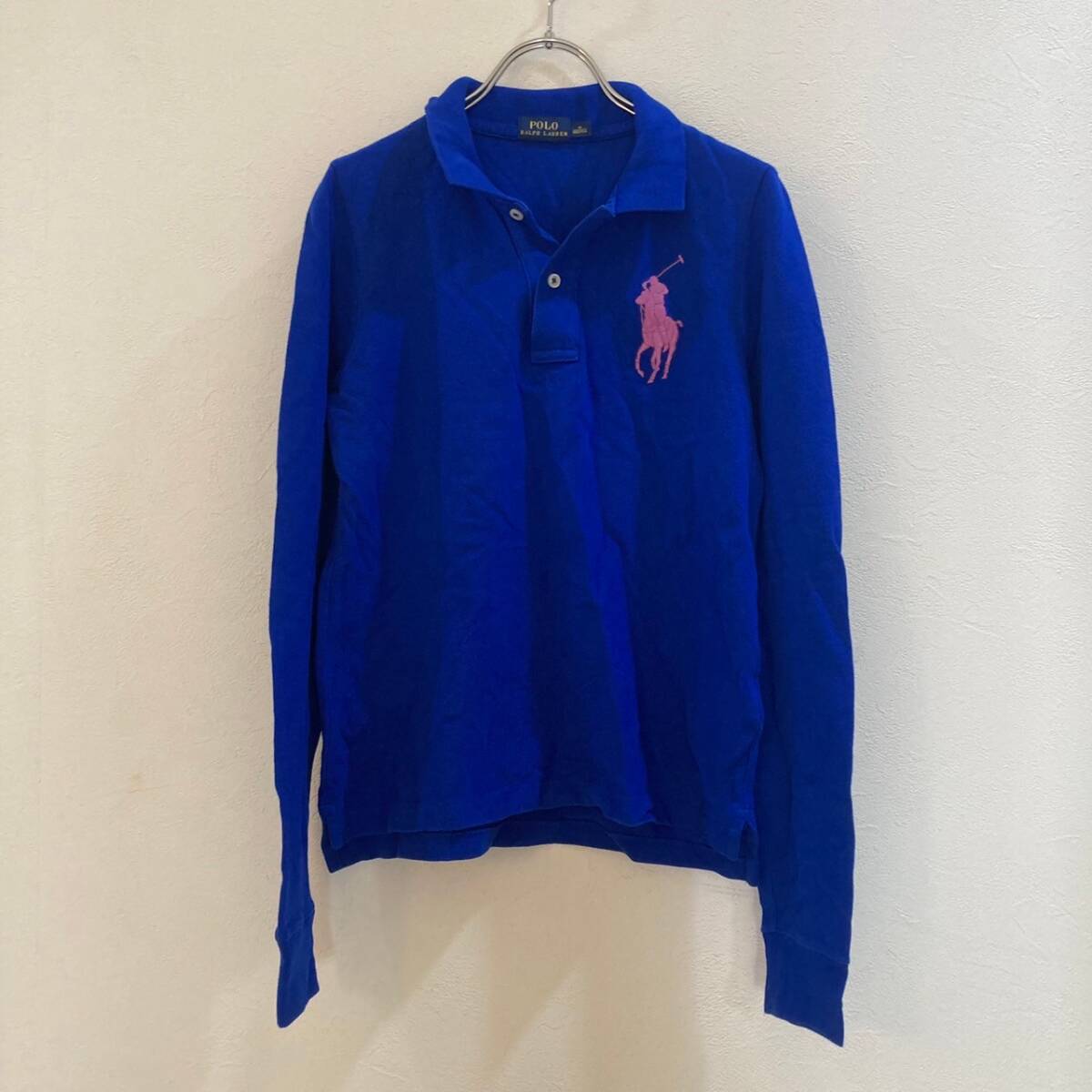 POLO RALPH LAUREN/ポロ ラルフローレン 長袖ポロシャツ 青 レディース M拍卖