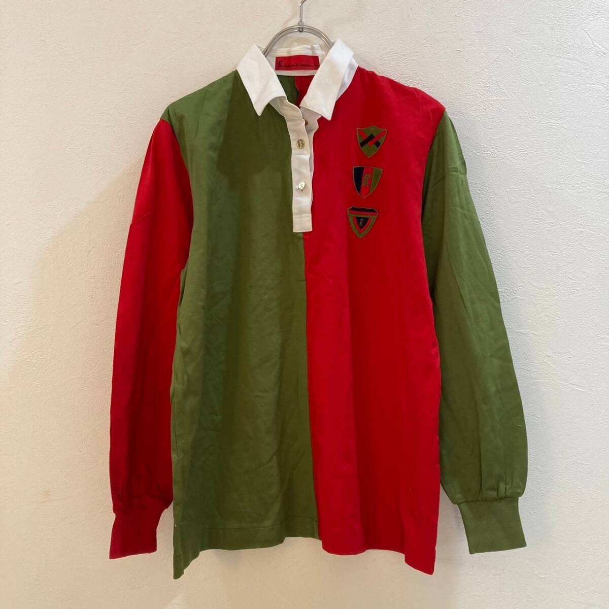 Roberta di Camerino/ロベルタ 長袖襟付きカットソー レッド グリーン レディース 38拍卖