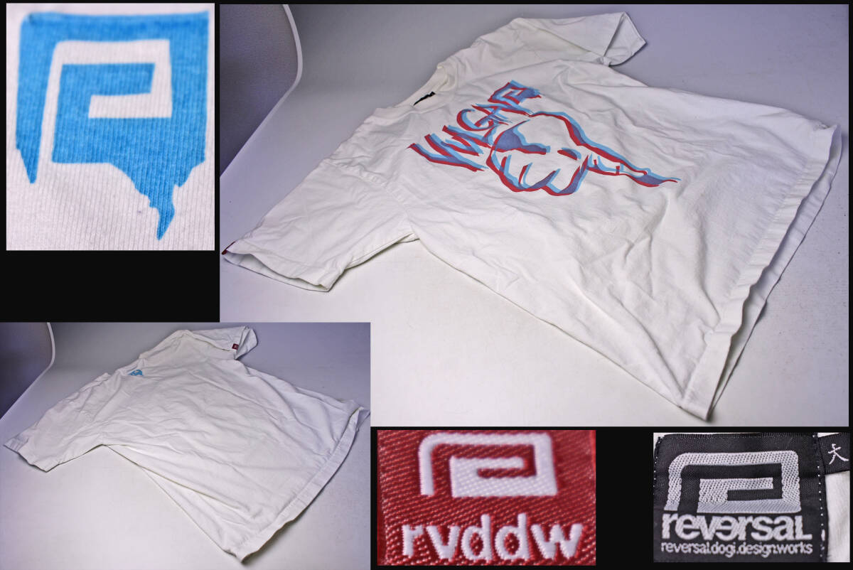 REVERSAL ★ リバーサル ★ Tシャツ ★ L ★ rvddw ★ 白 ★ VULGAR ★ ロゴ ★ イラスト ★ 中古品 ★拍卖