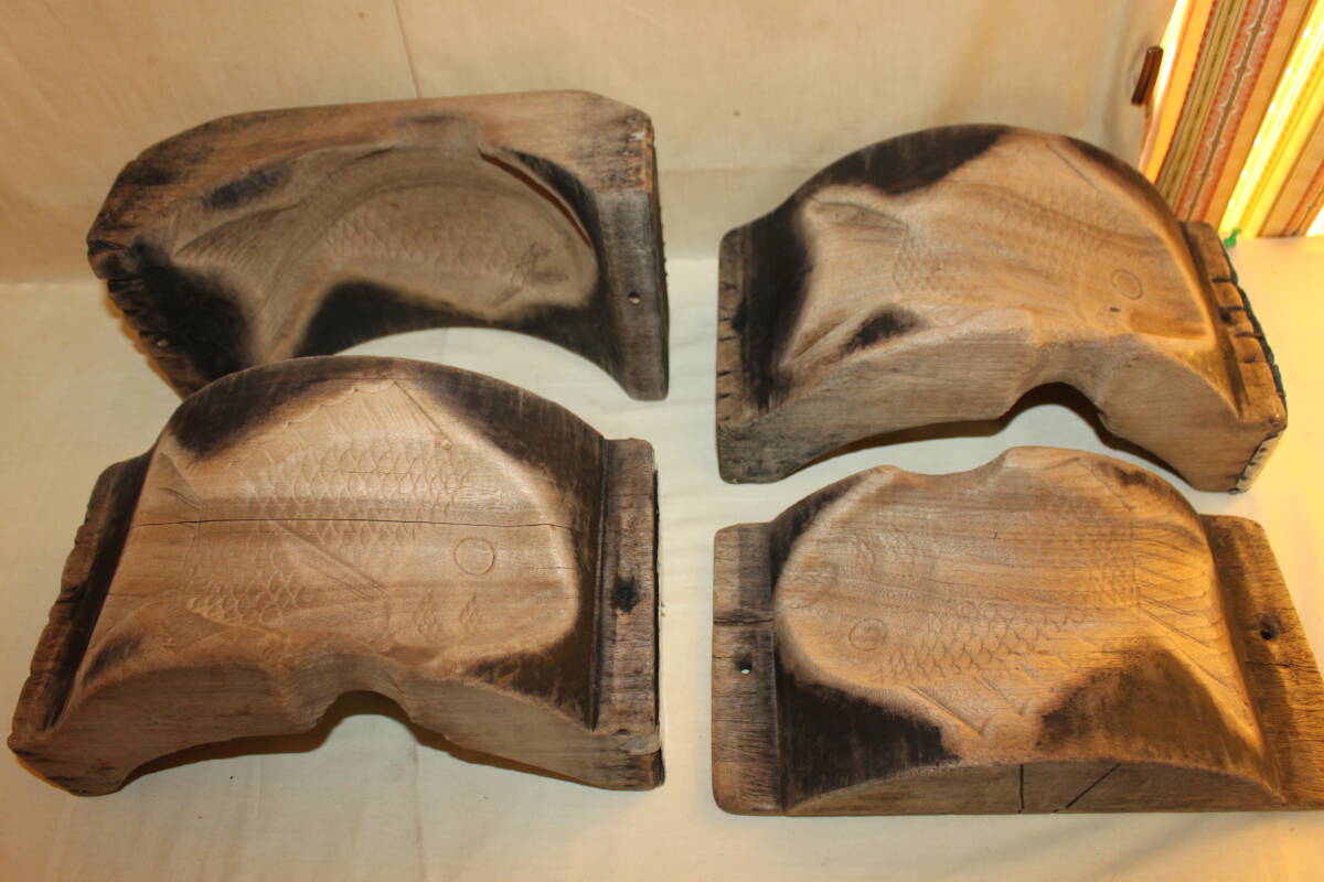 ■レトロ品! 落雁 木型 木枠 蓋つき 重ね菓子型 鯛 タイ大型 和菓子型 骨董品■拍卖