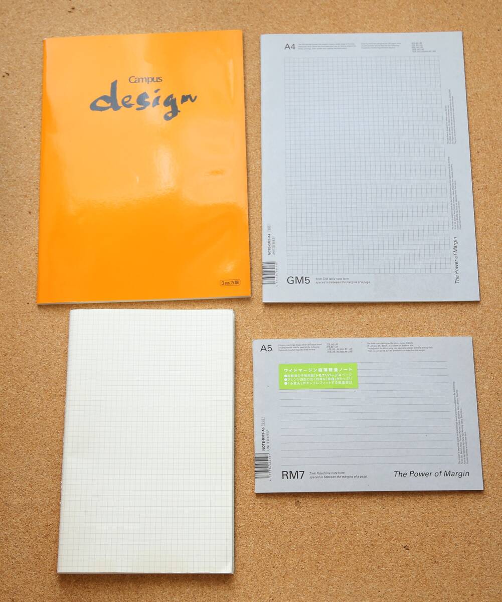 【4冊セット】未使用ノート4冊セット(A4方眼2冊+B5変形方眼1冊+A5横罫1冊)拍卖