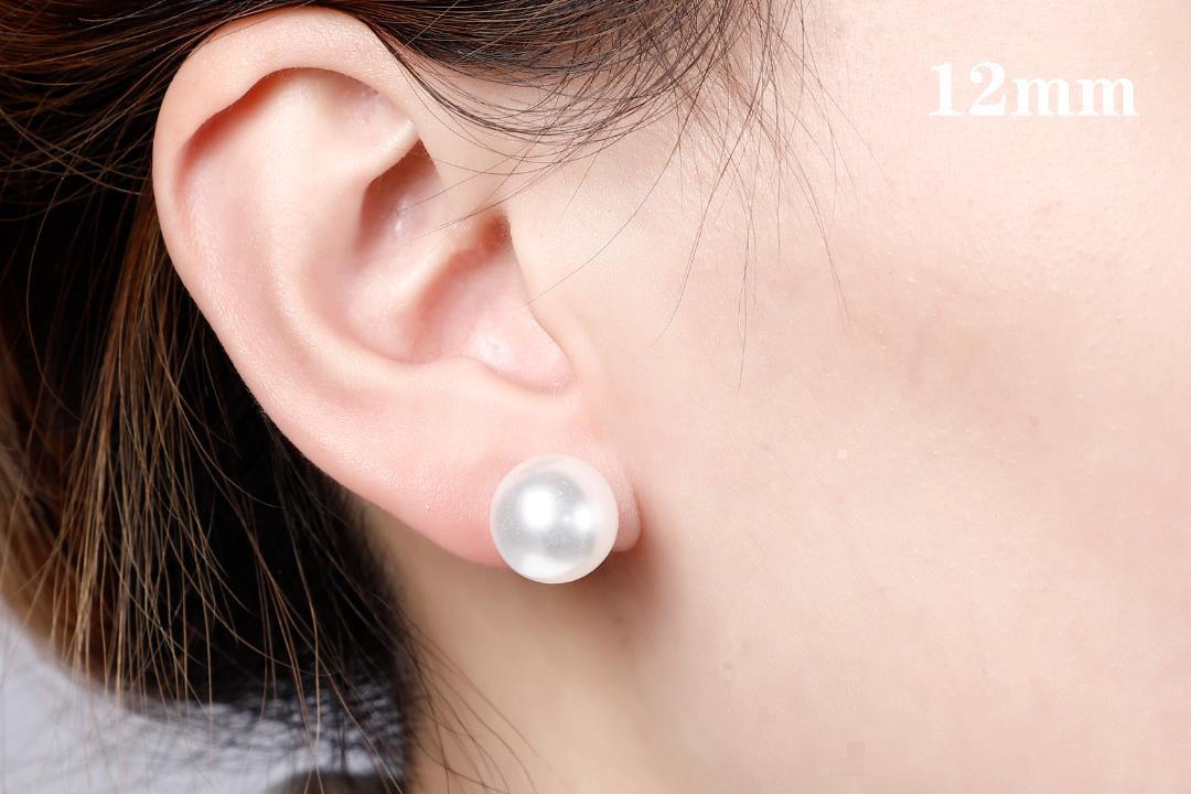 ピアス パール 12mm 一粒 レディース s925 卒業 入学 拍卖