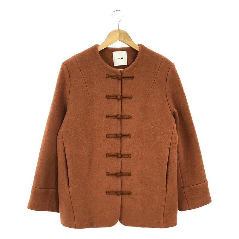 CLANE / クラネ | NO COLLAR CHINA COAT チャイナコート | 2 | オレンジ | レディース拍卖