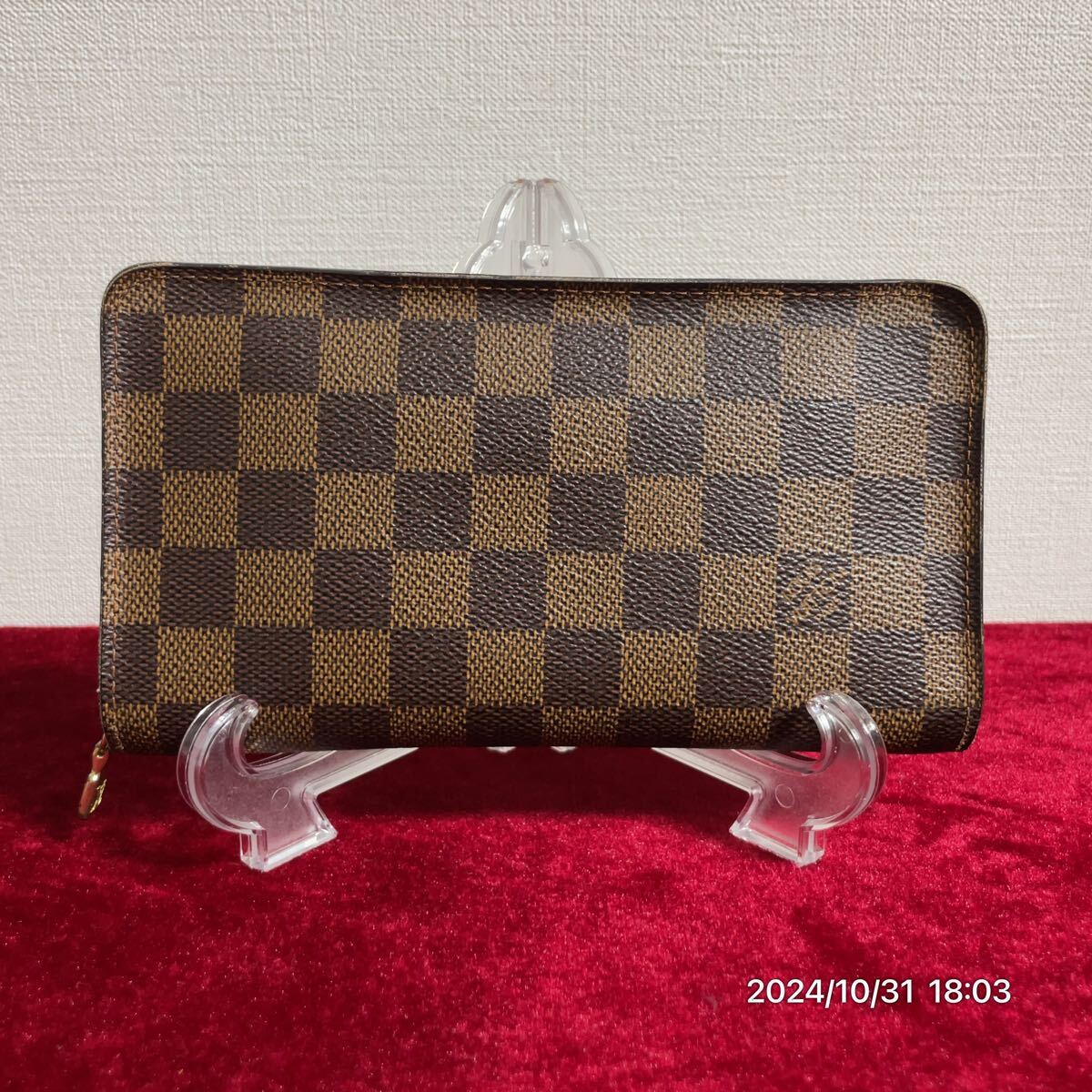 LOUIS VUITTON ルイヴィトン ダミエレザー 革 ラウンドファスナー ウォレット 長財布拍卖