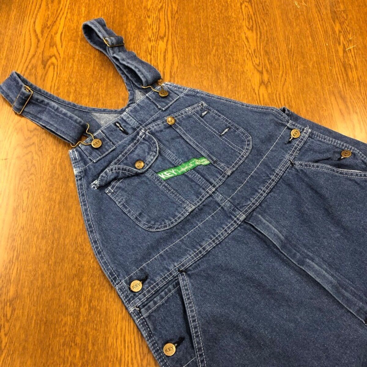 【FK342】KEY W34 L30 オーバーオール デニム メンズブランド古着 キー 送料無料拍卖