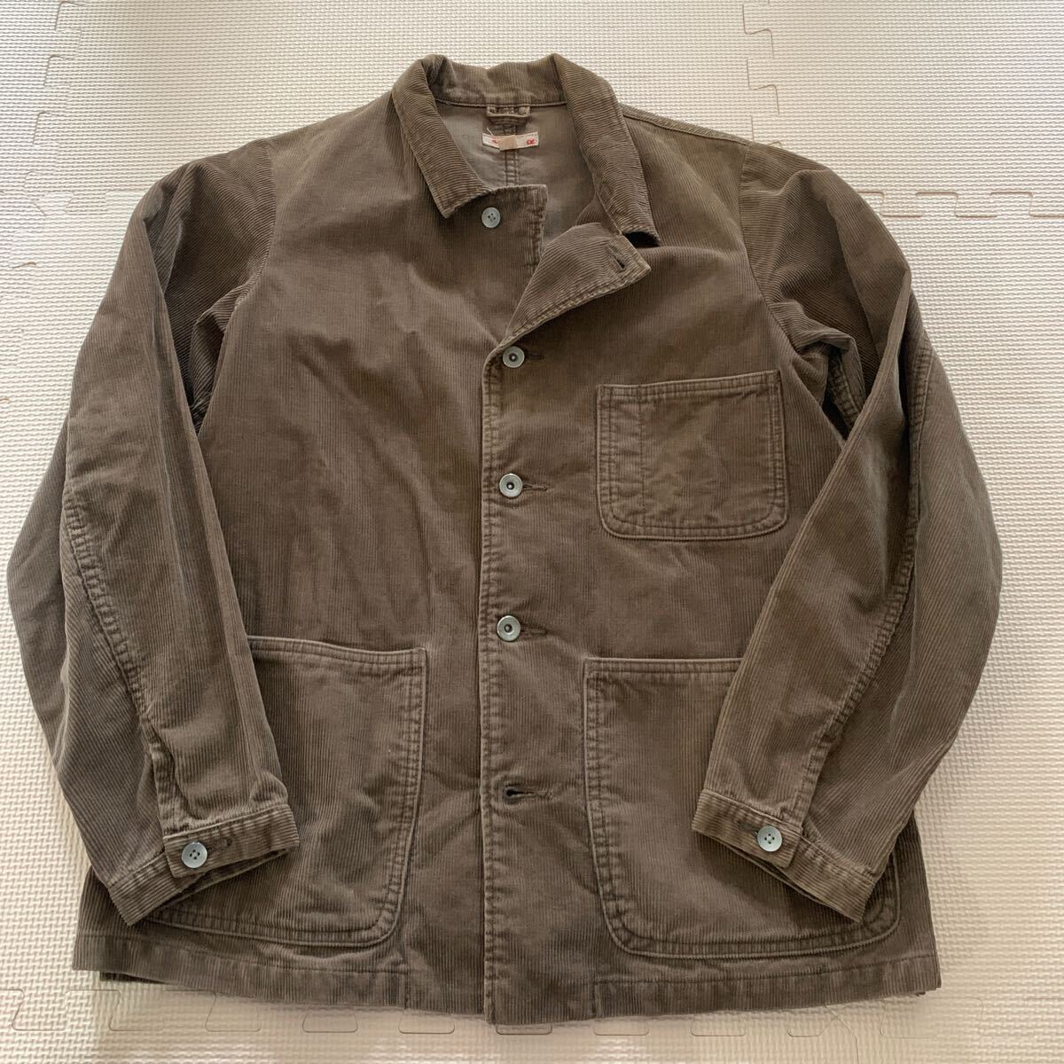 【45rpm】フォーティーファイブ アールピーエム コーデュロイ カバーオール サイズ1 日本製 ワークジャケット 茶ブラウン ユニセックス拍卖