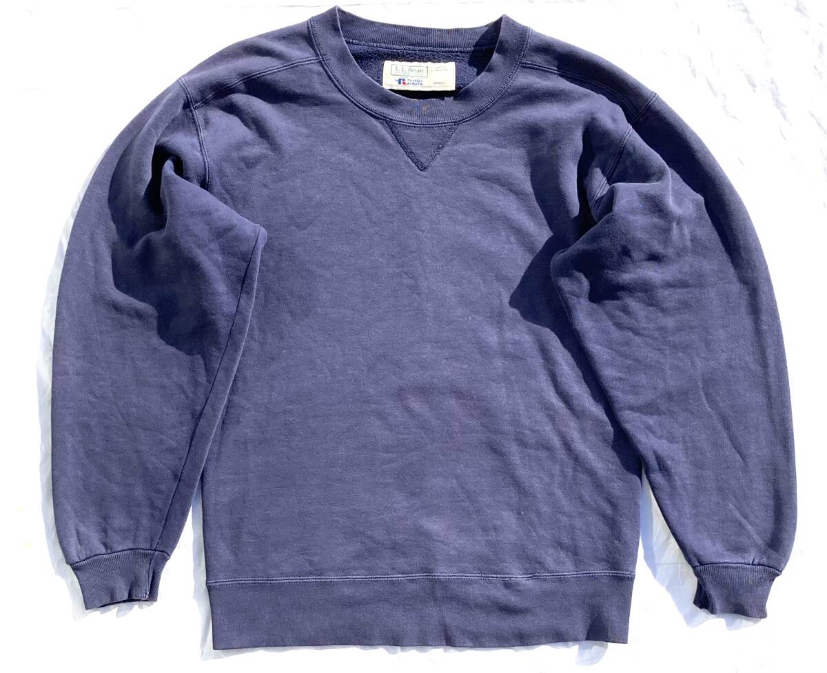 90s USA製 L.L.bean RUSSELL ATHLETIC 前V スウェット LLビーン ラッセル トレーナー拍卖